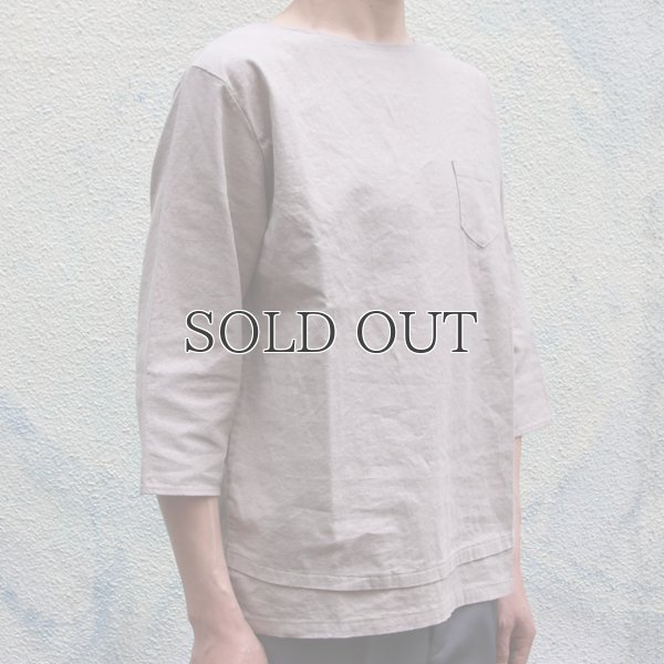 画像12: ソフトリネンコットンキャンバス 胸ポケ付 Wヘム 7/Sシャツ【MADE IN JAPAN】『日本製』/ Upscape Audience