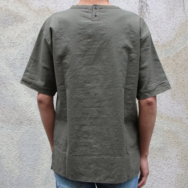 画像11: 【RE PRICE/価格改定】ソフトリネンコットンキャンバス 胸ポケ付 5分袖シャツ【MADE IN JAPAN】『日本製』/ Upscape Audience