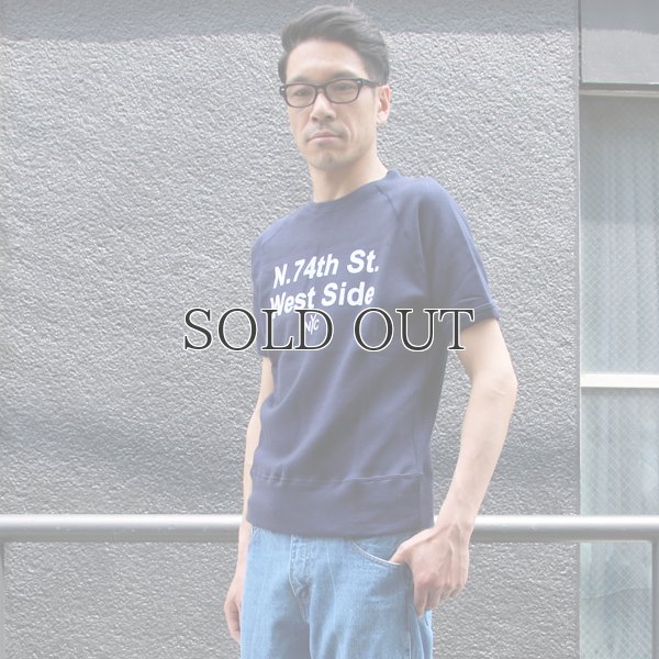 画像12: ソフトエアー裏毛"N.74th St. West Side"プリントラグラン半袖スウェットシャツ【MADE IN JAPAN】『日本製』/ Upscape Audience