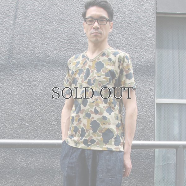 画像8: ダックカモプリント天竺Vネックポケット付き半袖カットソー【MADE IN JAPAN】『日本製』/ Upscape Audience