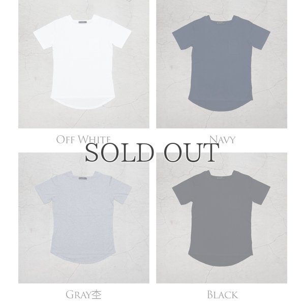 画像3: コーマ天竺レイヤードボートネックポケット半袖カットソー【MADE IN JAPAN】『日本製』/ Upscape Audience