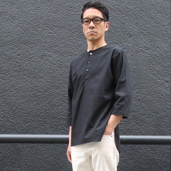 画像10: コットンクロス C/Nヘンリー コンチョ釦 7分袖シャツ【MADE IN JAPAN】『日本製』 / Upscape Audience