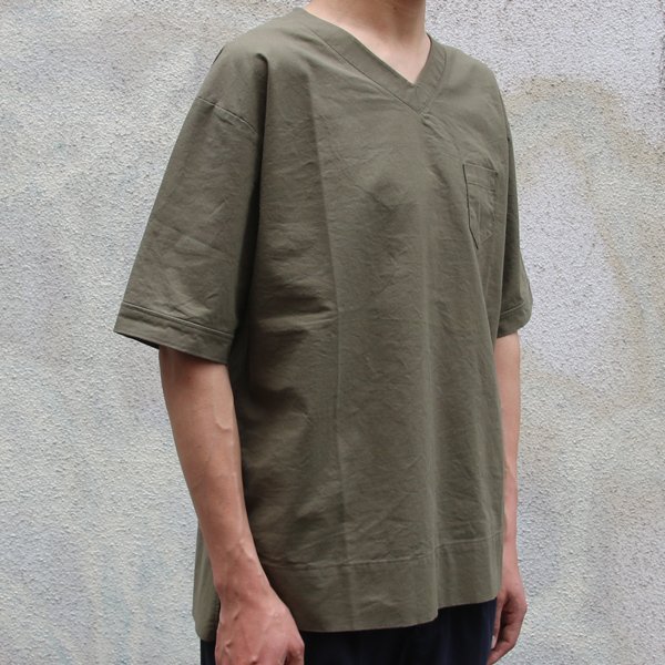 画像16: 【RE PRICE/価格改定】コットンクロス Vネック ポケ付 5分袖シャツ【MADE IN JAPAN】『日本製』 / Upscape Audience