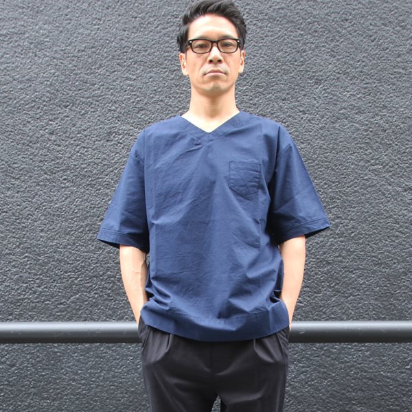 画像8: 【RE PRICE/価格改定】コットンクロス Vネック ポケ付 5分袖シャツ【MADE IN JAPAN】『日本製』 / Upscape Audience