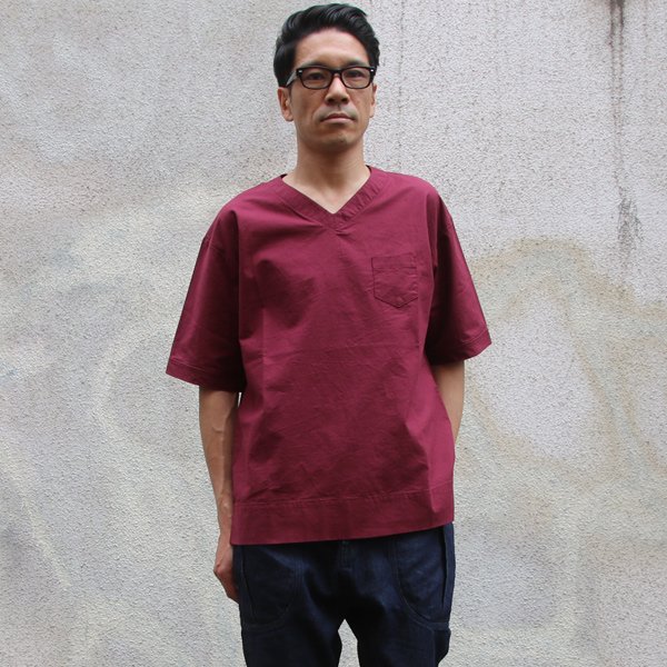 画像11: 【RE PRICE/価格改定】コットンクロス Vネック ポケ付 5分袖シャツ【MADE IN JAPAN】『日本製』 / Upscape Audience