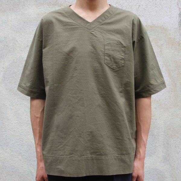 画像12: 【RE PRICE/価格改定】コットンクロス Vネック ポケ付 5分袖シャツ【MADE IN JAPAN】『日本製』 / Upscape Audience