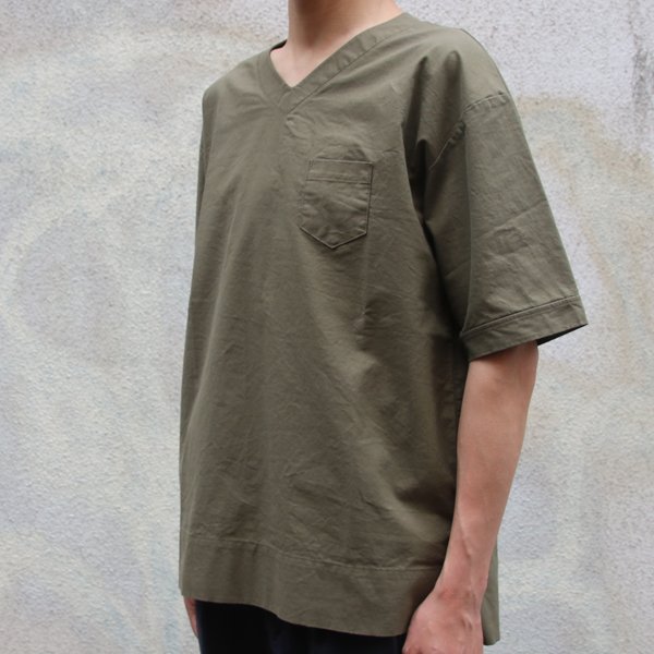 画像13: 【RE PRICE/価格改定】コットンクロス Vネック ポケ付 5分袖シャツ【MADE IN JAPAN】『日本製』 / Upscape Audience