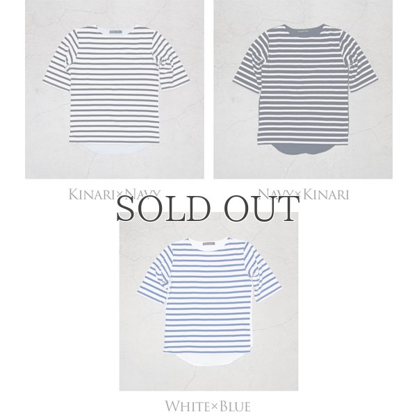 画像4: BSQ度詰天竺×タイプライターボートネック ハーフスリーブカットソー【MADE IN JAPAN】『日本製』/ Upscape Audience