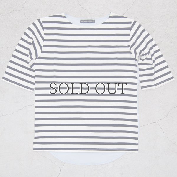 画像5: BSQ度詰天竺×タイプライターボートネック ハーフスリーブカットソー【MADE IN JAPAN】『日本製』/ Upscape Audience