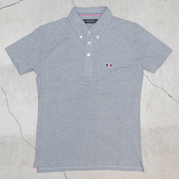 画像19: 【RE PRICE/価格改定】鹿の子3色ゾウ刺繍ワンポイントボタンダウンカラー半袖ポロシャツ【MADE IN JAPAN】『日本製』/ Upscape Audience