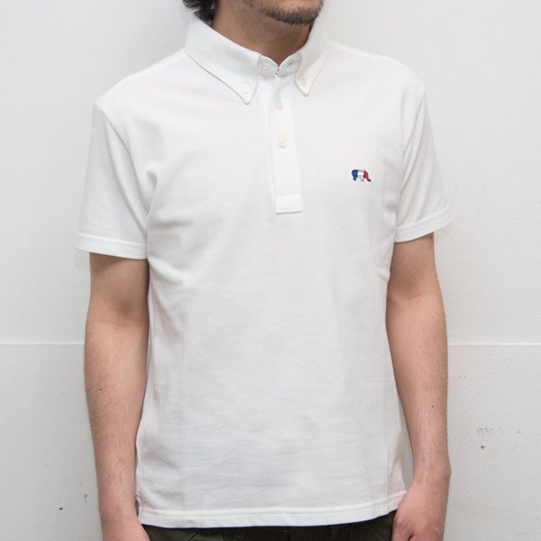 画像16: 【RE PRICE/価格改定】鹿の子3色ゾウ刺繍ワンポイントボタンダウンカラー半袖ポロシャツ【MADE IN JAPAN】『日本製』/ Upscape Audience