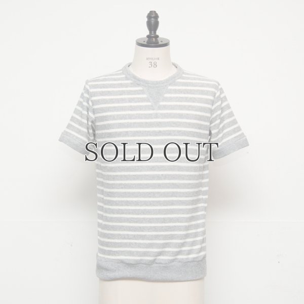 画像8: イズミールコットンパイルボーダーガゼットクルーネック半袖スウェット【MADE IN JAPAN】『日本製』/ Upscape Audience