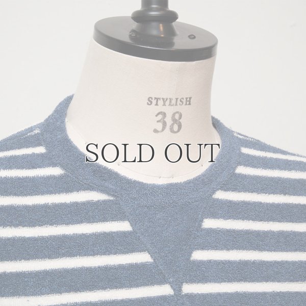 画像7: イズミールコットンパイルボーダーガゼットクルーネック半袖スウェット【MADE IN JAPAN】『日本製』/ Upscape Audience