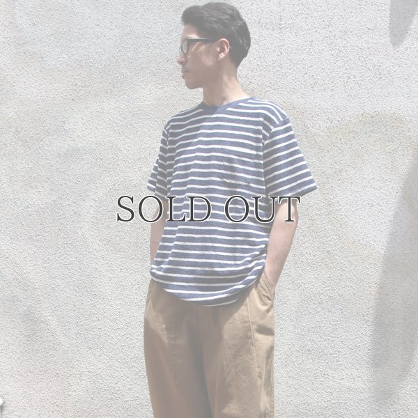 画像3: イズミールコットンパイルボーダークルーネックポケ付半袖スウェット【MADE IN JAPAN】『日本製』/ Upscape Audience