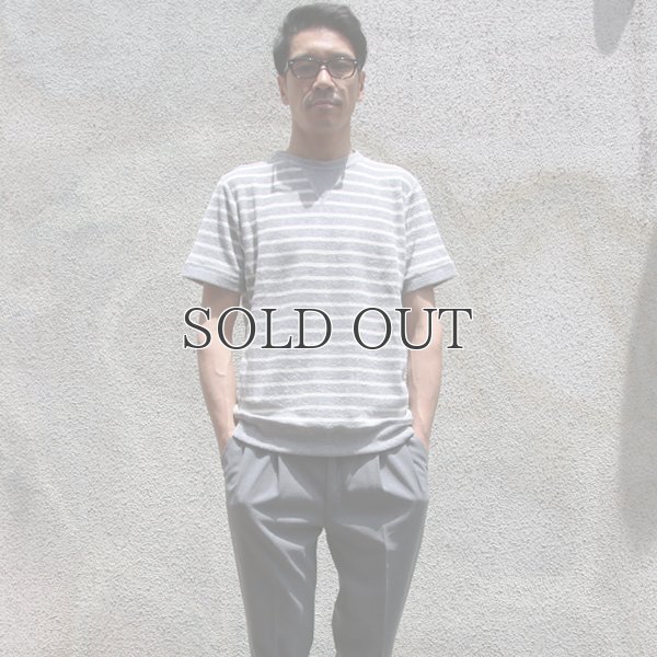 画像3: イズミールコットンパイルボーダーガゼットクルーネック半袖スウェット【MADE IN JAPAN】『日本製』/ Upscape Audience