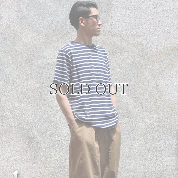 画像4: イズミールコットンパイルボーダークルーネックポケ付半袖スウェット【MADE IN JAPAN】『日本製』/ Upscape Audience