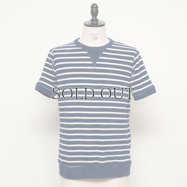 画像9: イズミールコットンパイルボーダーガゼットクルーネック半袖スウェット【MADE IN JAPAN】『日本製』/ Upscape Audience