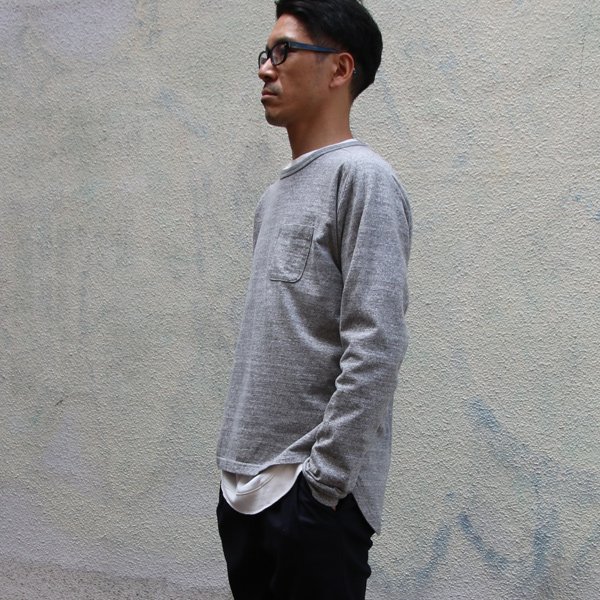 画像9: 吊り編み天竺ヘムラウンド 胸ポケ付き C/N L/S Tee【MADE IN TOKYO】『東京製』/ Upscape Audience