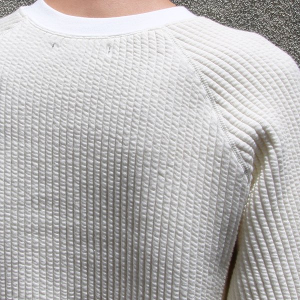 画像17: 「尾州」ストライプキルト ラグランC/Nスウェット【MADE IN JAPAN】『日本製』 / Upscape Audience