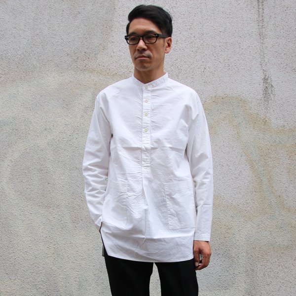 画像7: コットンクロス バンドカラー ハンドウォーマーポケ付 プルオーバーシャツ『日本製』Upscape Audience