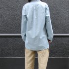 More photos2: 【RE PRICE / 価格改定】コットンギャバジンレースアップバンドカラーL/SシャツTEE【MADE IN JAPAN】『日本製』/ Upscape Audience
