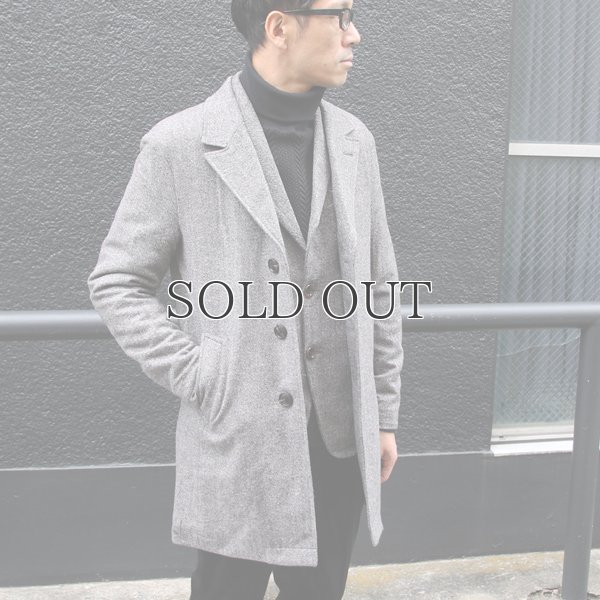 画像3: ネップウールツイードキルトスタンドカラーコート【送料無料】 / Audience