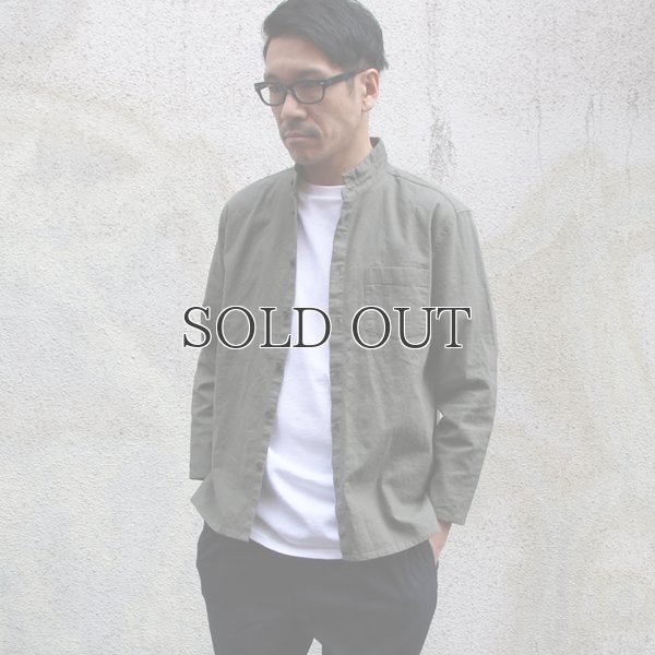 画像13: ソフトリネンコットンキャンバス スタンドスモールカラー9/S シャツジャケット【MADE IN JAPAN】『日本製』/ Upscape Audience