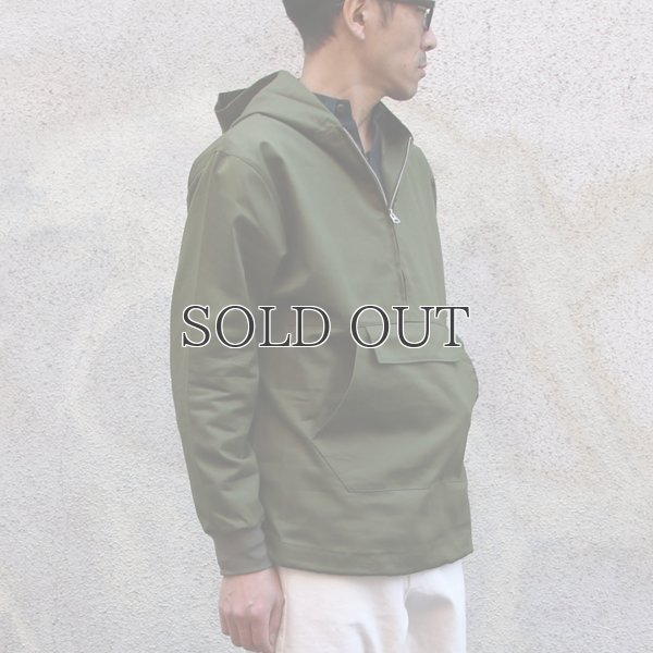 画像4: グロッシーツイル カンガルーポケ付 ハーフZIPパーカー アノラックジャケット【MADE IN JAPAN】『日本製』/ Upscape Audience