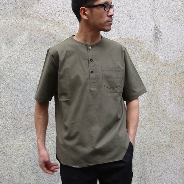 画像3: コットンクロス C/Nヘンリーコンチョ釦 5/S シャツ【MADE IN JAPAN】『日本製』 / Upscape Audience