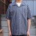 画像4: シルクライク ブロードストライプ オープンカラー ルーズフィットシャツ【MADE IN JAPAN】『日本製』/ Upscape Audience
