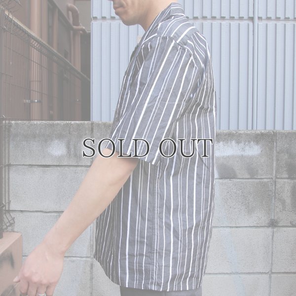 画像6: シルクライク ブロードストライプ オープンカラー ルーズフィットシャツ【MADE IN JAPAN】『日本製』/ Upscape Audience