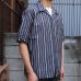画像8: シルクライク ブロードストライプ オープンカラー ルーズフィットシャツ【MADE IN JAPAN】『日本製』/ Upscape Audience
