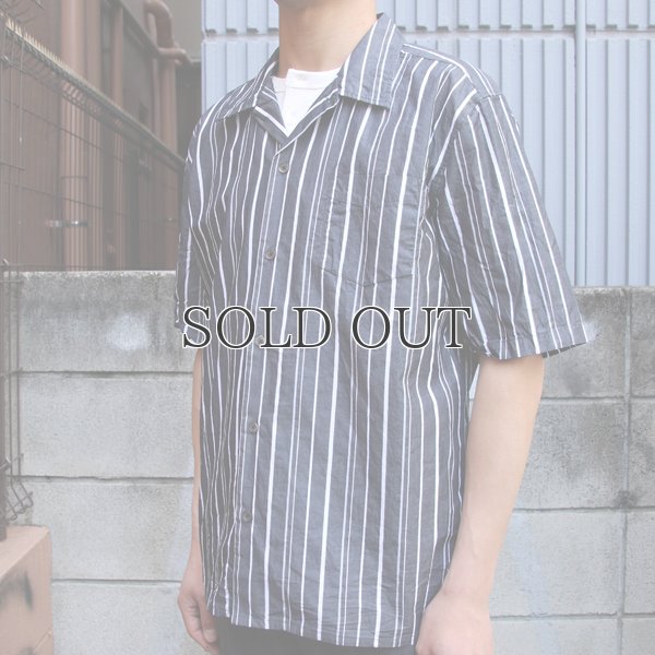 画像5: シルクライク ブロードストライプ オープンカラー ルーズフィットシャツ【MADE IN JAPAN】『日本製』/ Upscape Audience