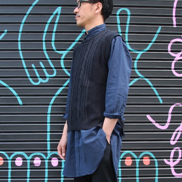 画像8: 【RE PRICE/価格改定】フランスリネンケーブル×鹿の子クルーネックベスト【MADE IN JAPAN】『日本製』/ Upscape Audience