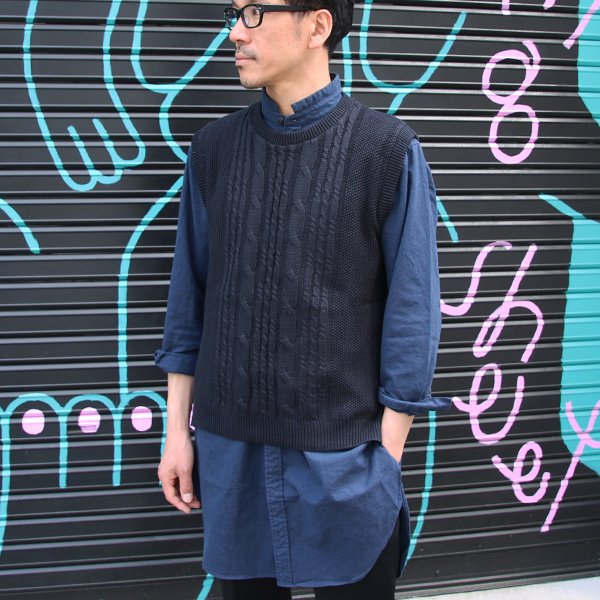 画像6: 【RE PRICE/価格改定】フランスリネンケーブル×鹿の子クルーネックベスト【MADE IN JAPAN】『日本製』/ Upscape Audience