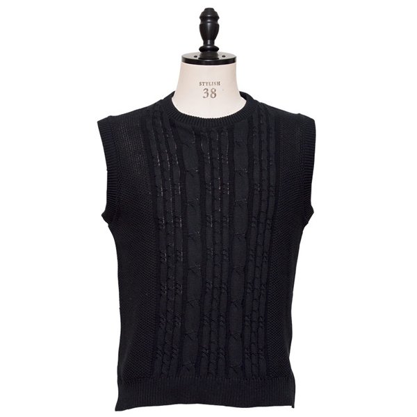 画像9: 【RE PRICE/価格改定】フランスリネンケーブル×鹿の子クルーネックベスト【MADE IN JAPAN】『日本製』/ Upscape Audience