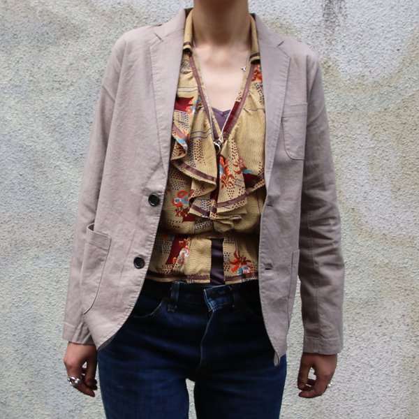 画像3: 【RE PRICE / 価格改定】リネンキャンバス2ボタンテーラードジャケット [Lady's]  / Upscape Audience