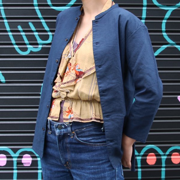 画像4: コットンリネンキャンバスマオカラークォータースリーブジャケット [Lady's] 【MADE IN JAPAN】『日本製』【送料無料】/ Upscape Audience