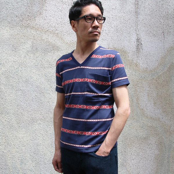 画像6: 【RE PRICE / 価格改定】ネオトライバルジャガードBIGポケットVネックカットソー【MADE IN JAPAN】 / Upscape Audience