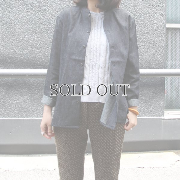 画像3: 麻混デニムマオカラー９分袖 ライト_Jacket【MADE IN JAPAN】『日本製』/ Upscape Audience