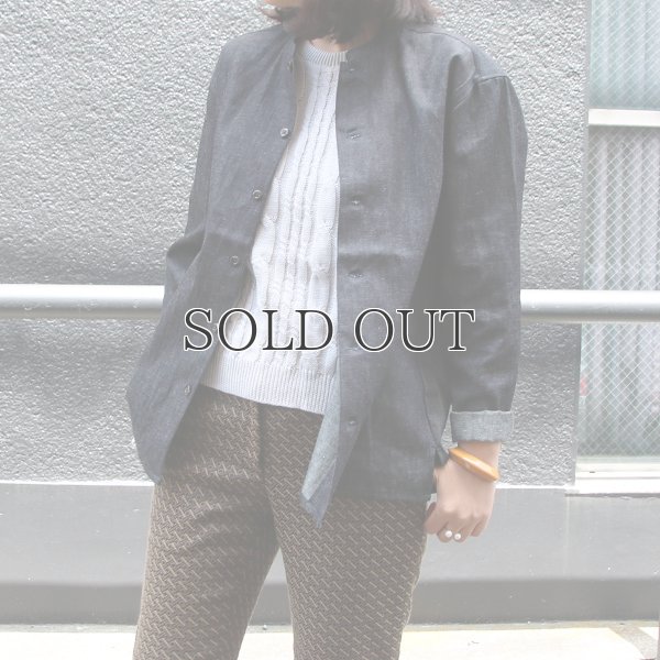 画像7: 麻混デニムマオカラー９分袖 ライト_Jacket【MADE IN JAPAN】『日本製』/ Upscape Audience