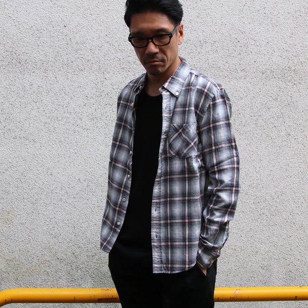 画像9: 【RE PRICE / 価格改定】オンブレチェックボタンダウンワンカラーボタン長袖シャツ【MADE IN JAPAN】『日本製』/ Upscape Audience