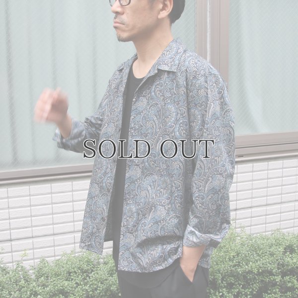 画像3: サラサ柄コットンクロス オープンカラーL/Sシャツ【MADE IN JAPAN】『日本製』/ Upscape Audience