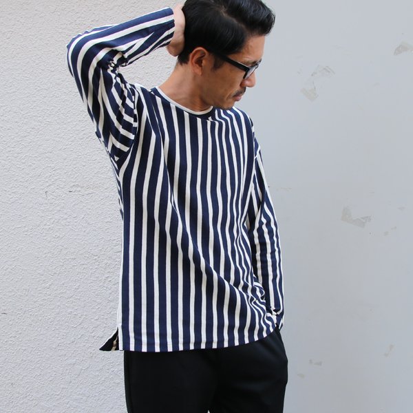 画像7: Basque10オンス（バスク天竺）ストライプ 長袖 Tee 【MADE IN JAPAN】『日本製』 / Upscape Audience