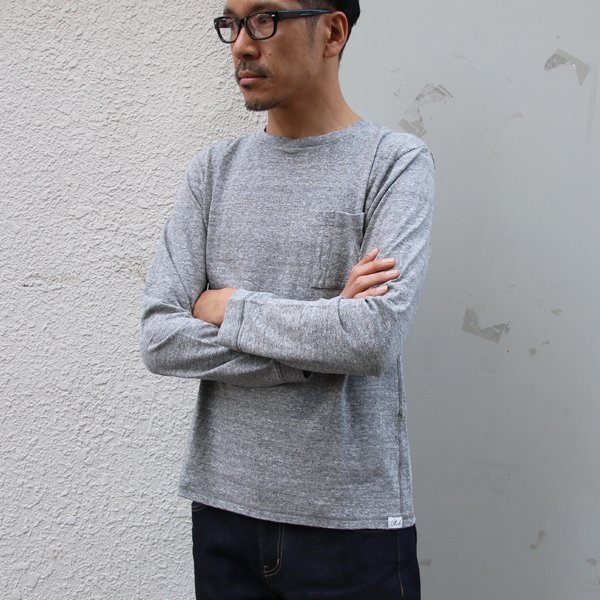 画像3: 吊り編み天竺オーバーラップC/N グラスポケ付き L/S Tee【MADE IN TOKYO】『東京製』/ Upscape Audience