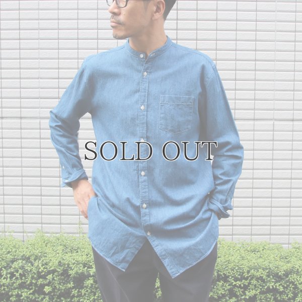 画像8: 麻混デニムオーバーサイズバンドカラーL/Sシャツ【MADE IN JAPAN】『日本製』 / Upscape Audience