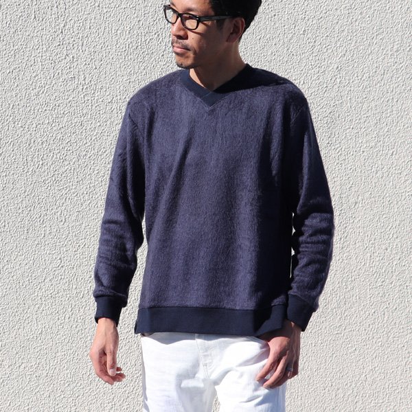 画像9: 【RE PRICE/価格改定】パイルシャギー セットインスリーブ V/N サイドスリット L/S ニットソー【MADE IN JAPAN】『日本製』/ Upscape Audience