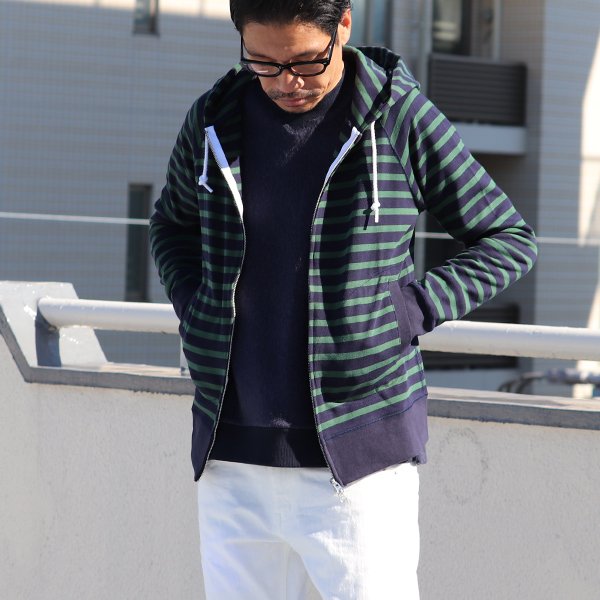 画像7: 【RE PRICE / 価格改定】BSQボーダー長袖ジップパーカー【MADE IN JAPAN】『日本製』/ Upscape Audience