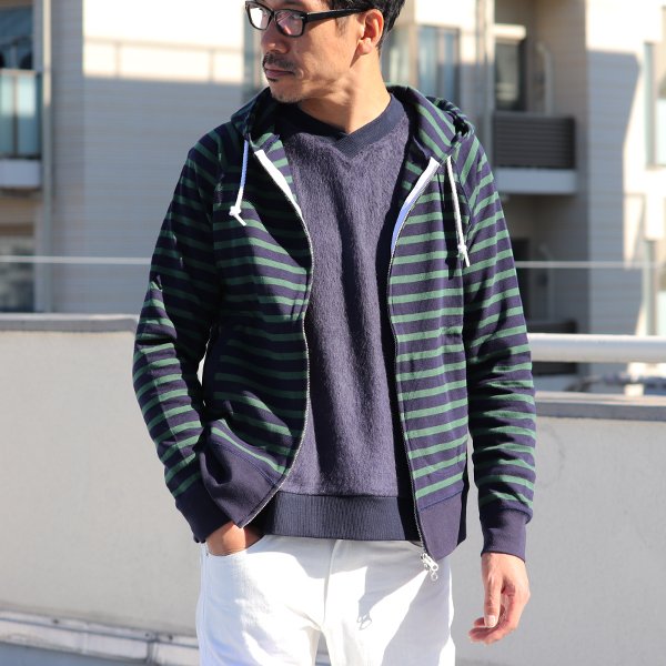 画像8: 【RE PRICE / 価格改定】BSQボーダー長袖ジップパーカー【MADE IN JAPAN】『日本製』/ Upscape Audience