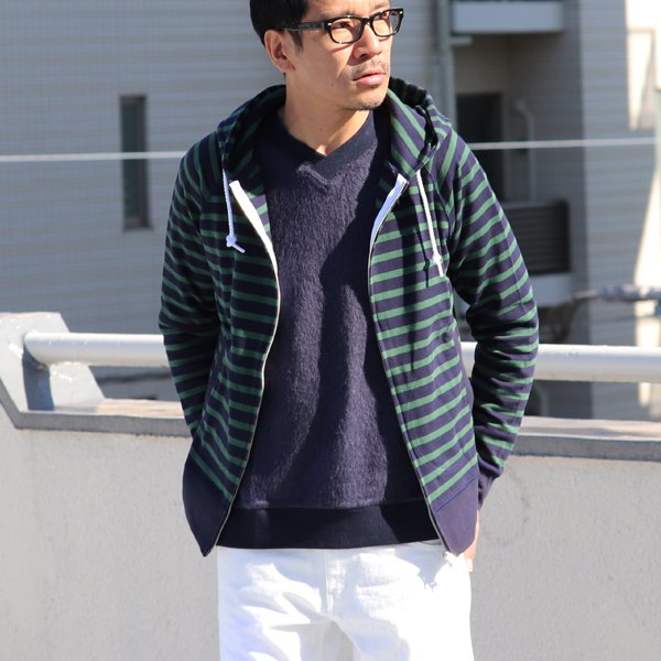 画像6: 【RE PRICE / 価格改定】BSQボーダー長袖ジップパーカー【MADE IN JAPAN】『日本製』/ Upscape Audience